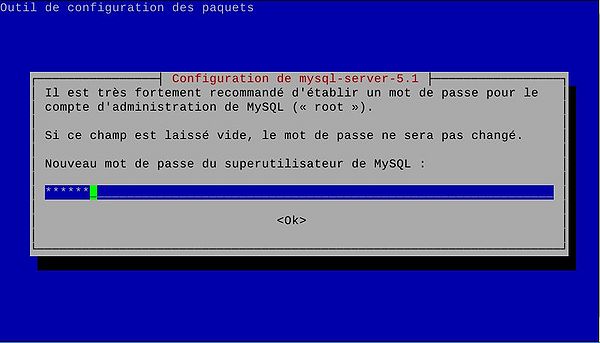 Nouveau mot de passe superutilisateur de MySQL